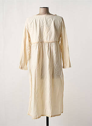 Robe mi-longue manches 3/4 manches 3/4 beige JAYKO femme