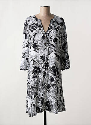 Robe mi-longue manches 3/4 manches 3/4 noir YEST femme