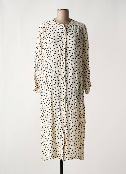 Robe longue manches longues manches longues blanc MASAI femme