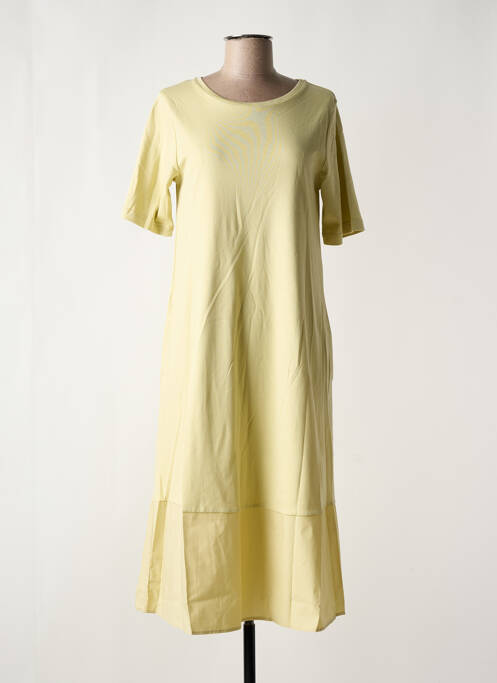 Robe longue manches courtes manches courtes jaune MASAI femme