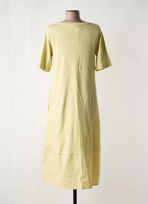 Robe longue manches courtes manches courtes jaune MASAI femme