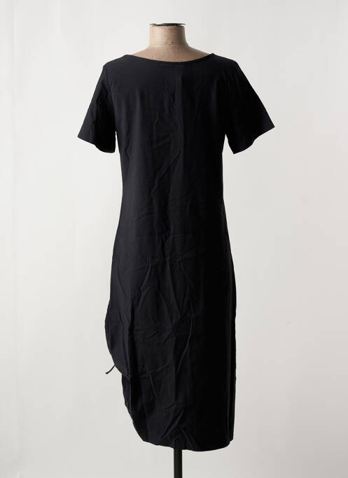 Robe mi-longue manches courtes manches courtes noir ELSEWHERE femme