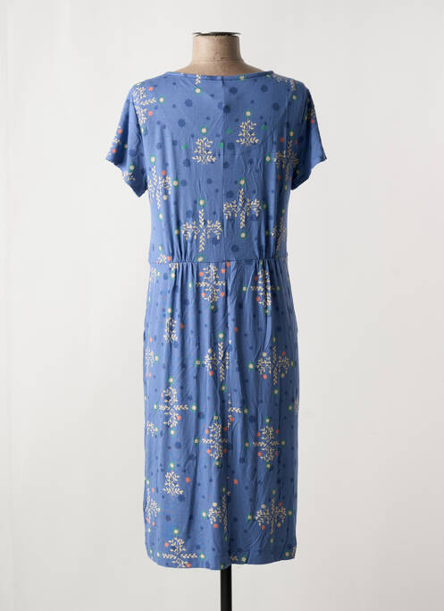 Robe mi-longue imprimé fleurs manches courtes bleu WHITE STUFF femme