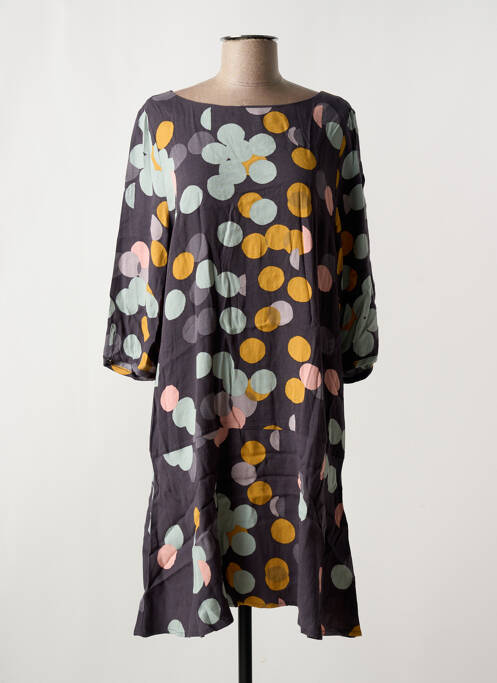 Robe mi-longue manches 3/4 manches 3/4 gris WHITE STUFF femme
