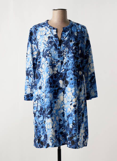 Robe courte manches 3/4 manches 3/4 bleu MASAI femme