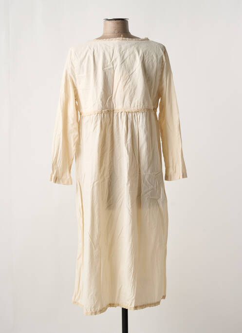 Robe mi-longue manches 3/4 manches 3/4 beige JAYKO femme