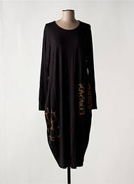 Robe mi-longue manches longues manches longues noir ALEMBIKA femme