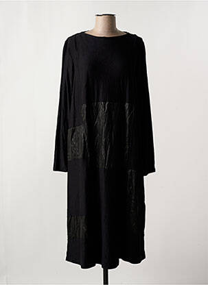 Robe mi-longue manches longues manches longues noir OZAI N KU femme