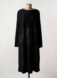 Robe mi-longue manches longues manches longues noir OZAI N KU femme