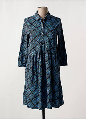 Robe courte coupe évasée manches longues bleu WHITE STUFF femme