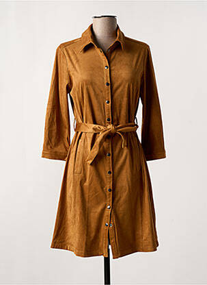 Robe courte manches 3/4 manches 3/4 marron ESQUALO femme
