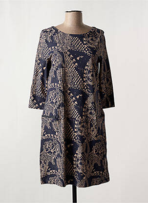 Robe mi-longue manches 3/4 manches 3/4 bleu WHITE STUFF femme