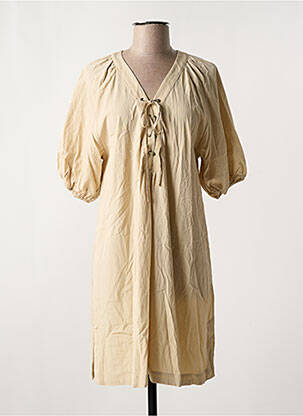 Robe courte manches courtes manches courtes beige YEST femme