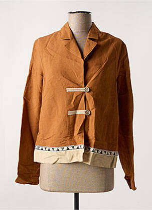 Veste casual col tailleur marron SEMIOLOGY femme