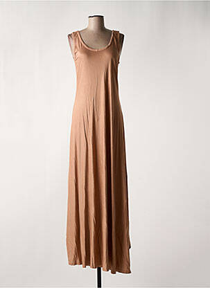 Robe longue marron SEMIOLOGY pour femme