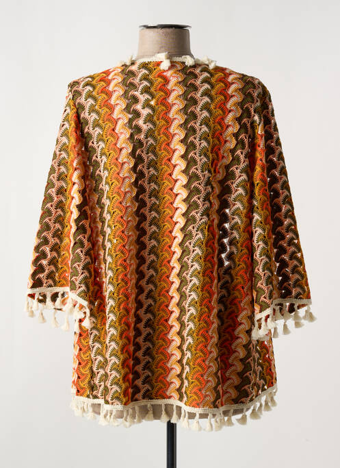 Gilet manches longues orange AN II VITO pour femme