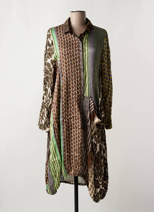 Robe mi-longue marron ALEMBIKA pour femme