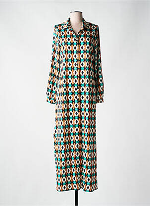 Robe longue imprimé fantaisie manches longues noir AN II VITO femme