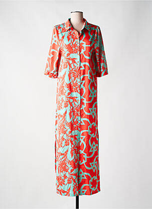 Robe longue imprimé fantaisie manches courtes rouge AN II VITO femme