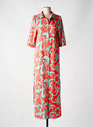 Robe longue imprimé fantaisie manches courtes rouge AN II VITO femme