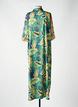 Robe longue imprimé fantaisie manches courtes vert AN II VITO femme