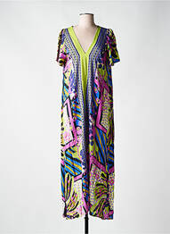Robe longue imprimé fantaisie manches courtes violet AN II VITO femme