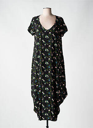 Robe longue manches courtes manches courtes noir AN II VITO femme