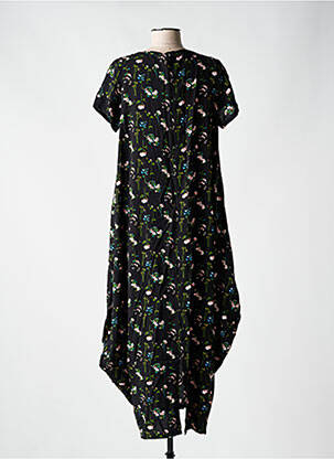 Robe longue manches courtes manches courtes noir AN II VITO femme