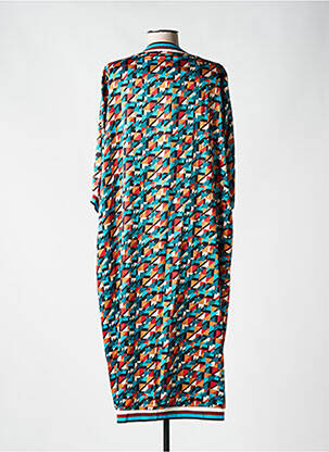 Robe mi-longue imprimé fantaisie manches longues bleu AN II VITO femme