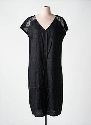Robe mi-longue manches courtes manches courtes noir YEST femme