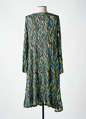 Robe mi-longue imprimé fantaisie manches longues vert AN II VITO femme