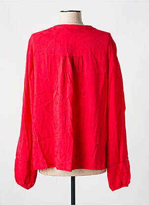 Chemisier tissage popeline manches longues rouge YEST femme