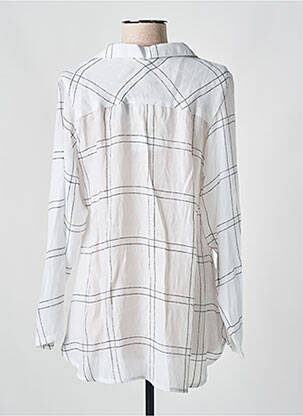 Chemisier tissage popeline manches longues blanc SEMIOLOGY femme