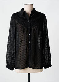 Chemisier tissage crêpe manches longues noir ESQUALO femme