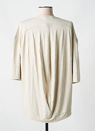 Chemisier tissage popeline manches 3/4 beige ELSEWHERE femme