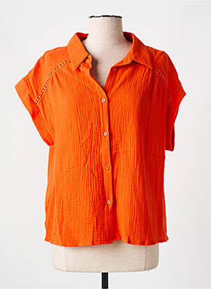 Chemisier fermeture boutonnée sur le devant manches courtes orange ZIBI LONDON femme
