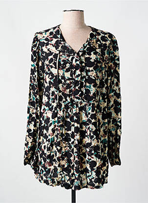 Tunique manches longues tissage crêpe noir YEST femme