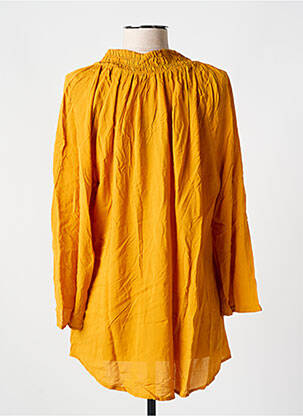 Blouse tissage popeline manches longues orange SEMIOLOGY femme