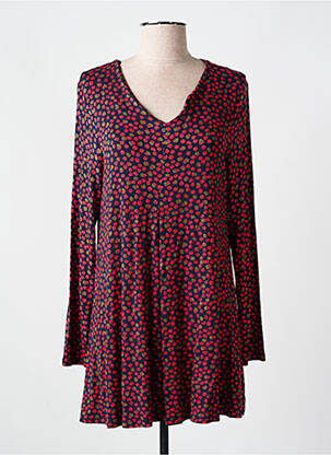 Robe courte coupe fluide manches longues rouge AN II VITO femme