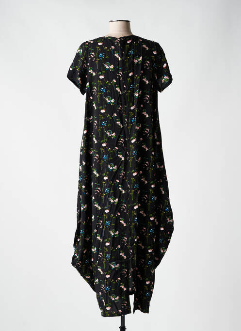 Robe longue imprimé fleurs manches courtes noir AN II VITO femme
