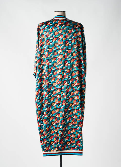 Robe mi-longue imprimé fantaisie manches longues bleu AN II VITO femme