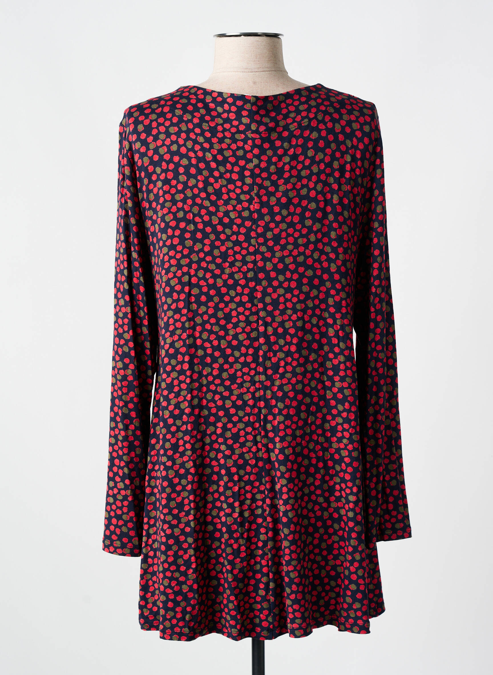 Robe courte coupe fluide manches longues rouge AN II VITO femme