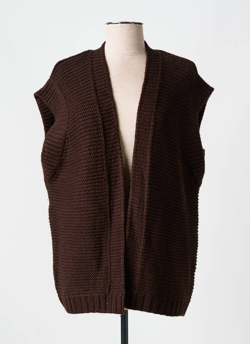 Gilet manches courtes marron YEST pour femme