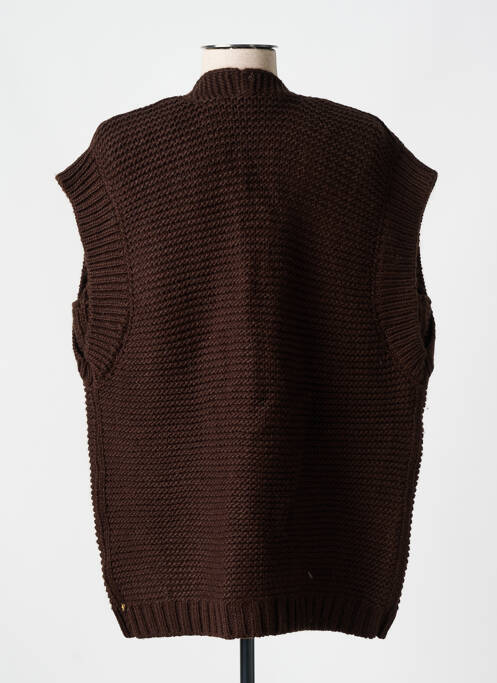 Gilet manches courtes marron YEST pour femme