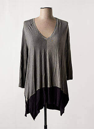Tunique manches longues col v gris ALEMBIKA femme