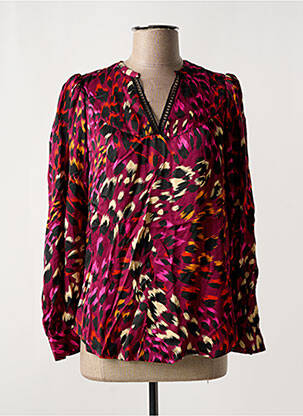 Blouse poignets boutonnés avec fente manches longues violet ESQUALO femme