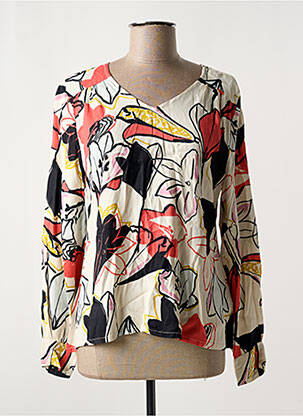 Blouse imprimé fantaisie manches longues beige MASAI femme