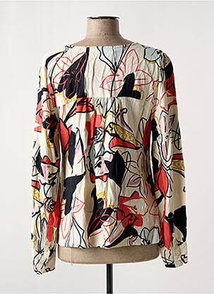 Blouse imprimé fantaisie manches longues beige MASAI femme