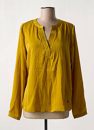 Blouse poignets boutonnés avec fente manches longues jaune YEST femme