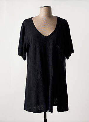 Tunique manches courtes col v noir OZAI N KU femme